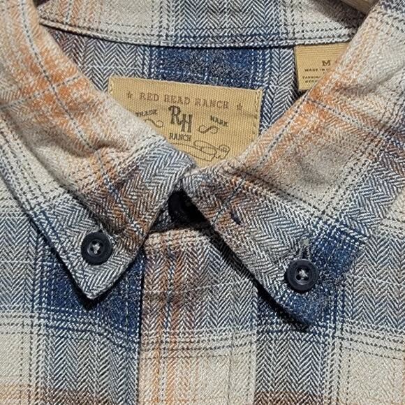 Redhead Ranch Mens Button Down Plaid Shirt Size Medium - Picture 5 of 12